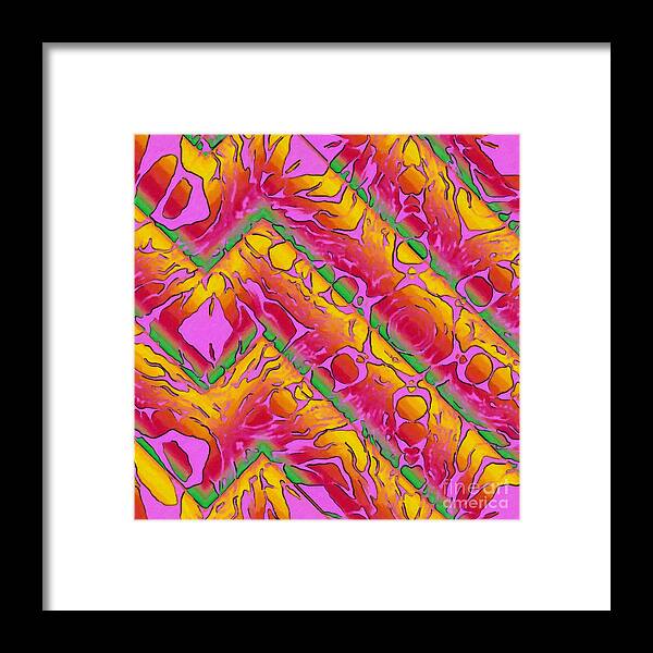 Abstract Framed Print featuring the digital art Zig Zag Paint by Dee Flouton