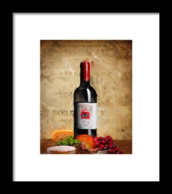 Wine Framed Print featuring the painting Zinfandel IV by Lourry Legarde