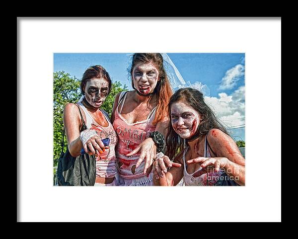 Zombie Framed Print featuring the photograph Zombie Run Nola 20 by Kathleen K Parker