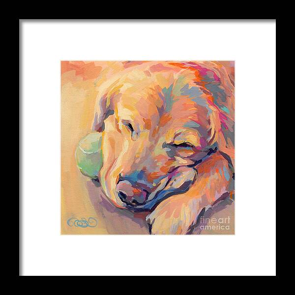 Golden Retriever Framed Print featuring the painting Zzzzzz by Kimberly Santini