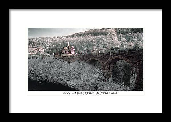 Infrared Framed Print featuring the photograph Infrared train station bridge by B Cash