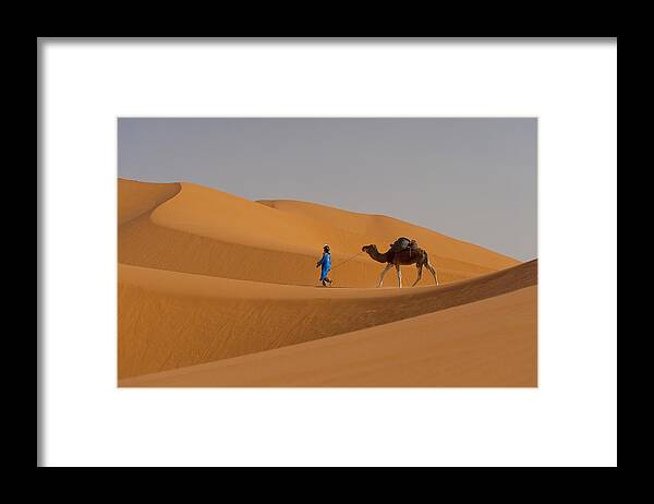 Young Adul Framed Print featuring the photograph  Merzouga, Morocco by Axiom Photographic