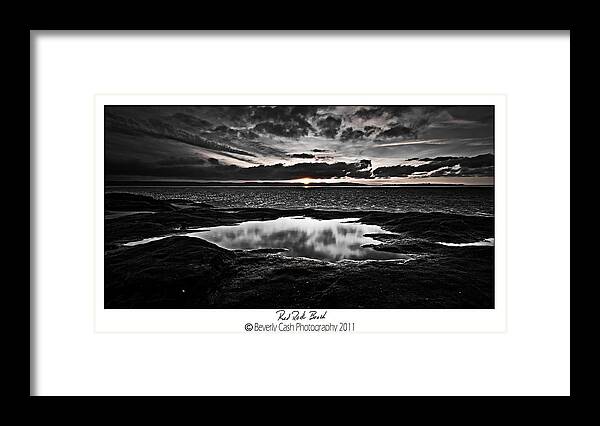Black And White Framed Print featuring the photograph Red Rock Beach  by B Cash