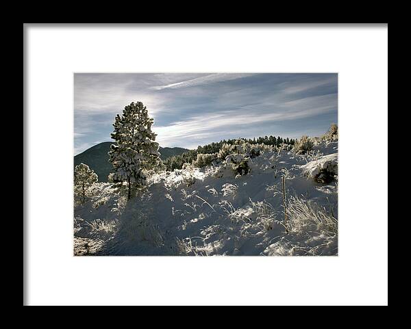 Eagle Nest Framed Print featuring the photograph Sunrise On Frosted Hill by Ron Weathers
