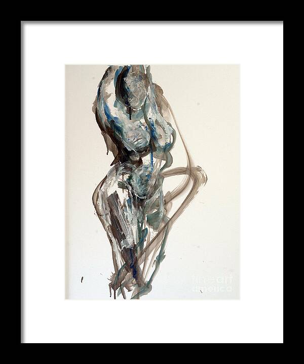 Gesture Framed Print featuring the painting 04804 Strength by AnneKarin Glass