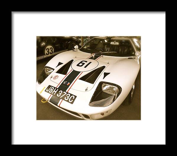 Classic Racing Cars Framed Print featuring the photograph 1965 Ford GT40 by John Colley