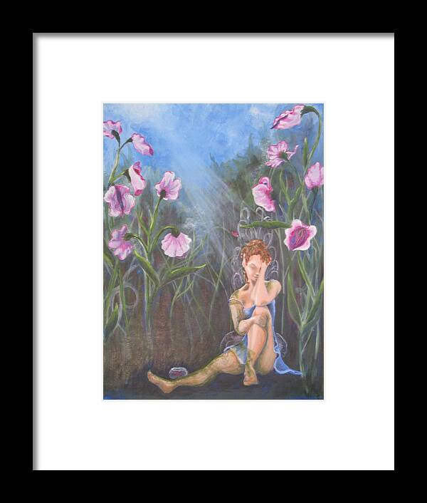 Fairies Framed Print featuring the painting A Well Deserved Rest by Patricia Kanzler