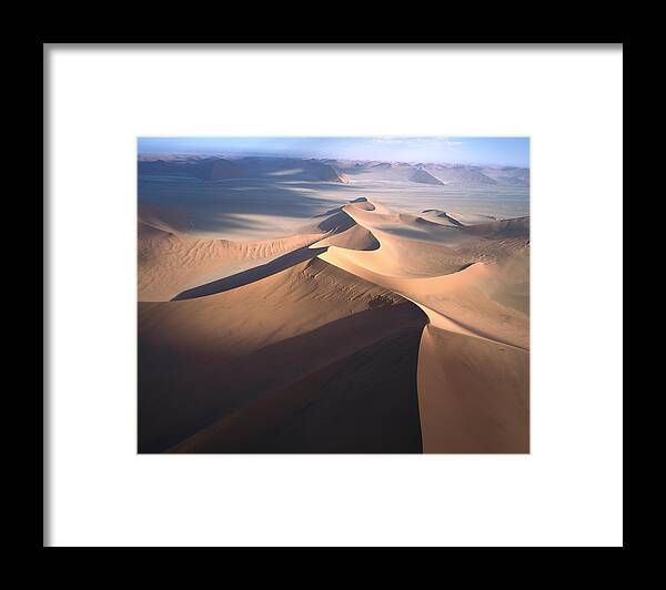 Mp Framed Print featuring the photograph Aerial View Of Star Dune Formations #1 by Gerry Ellis