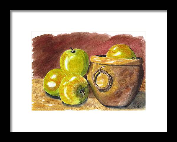 Apple Framed Print featuring the painting An Apple A Day #1 by Richard Stedman