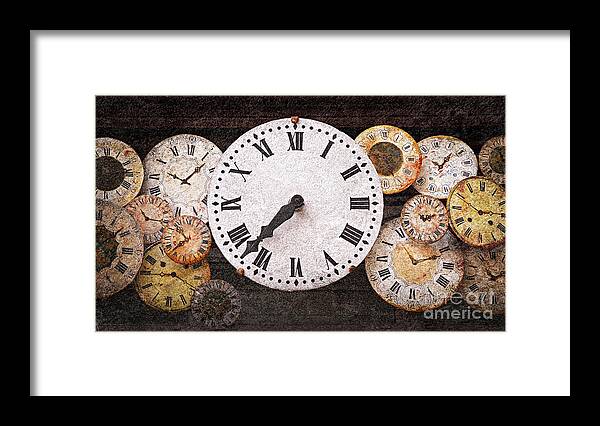 Clock Framed Print featuring the photograph Antique clocks #1 by Elena Elisseeva