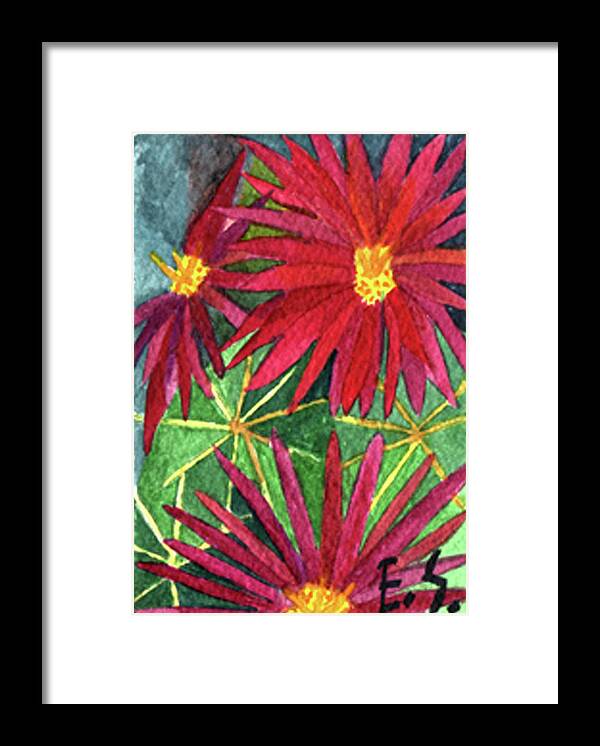 Aceo Framed Print featuring the painting Arizona Pincushion #1 by Eric Samuelson