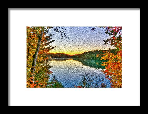 Lake Framed Print featuring the digital art At the lake #1 by Prince Andre Faubert