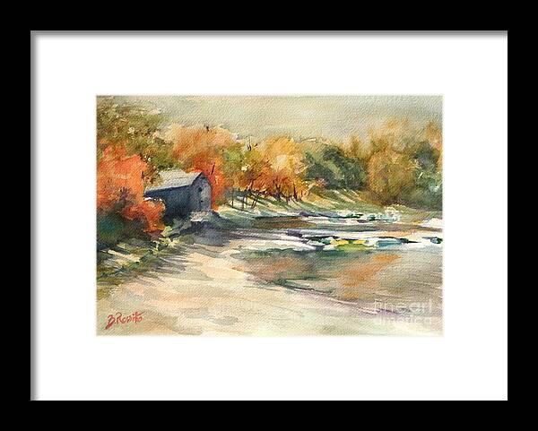 Autumn Morning At The Cove Framed Print featuring the painting Autumn Morning at the Cove #1 by B Rossitto