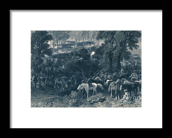 Battle Of Kings Mountain Framed Print featuring the photograph Battle Of Kings Mountain, 1780 #1 by Photo Researchers