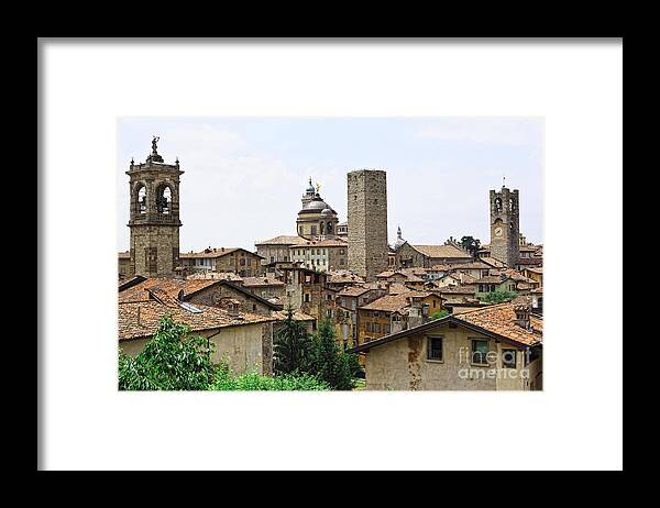 Aerial Framed Print featuring the photograph Bergamo Alta #1 by Gualtiero Boffi