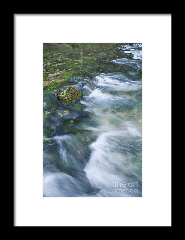 Water Spring Missouri Ozarks Current River Blue Spring Flows Flowing Rocks Clear Nature Outside Natural Beauty Framed Print featuring the photograph Blue Spring #1 by Reva Dow