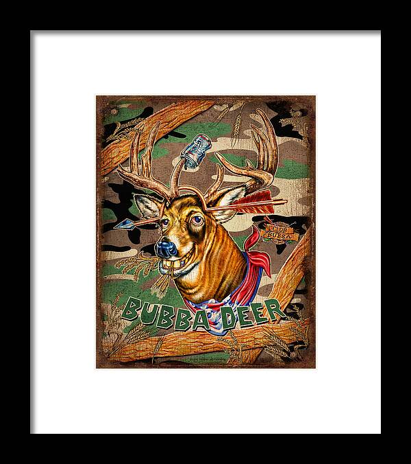 Wildlife Framed Print featuring the painting Bubba Deer #1 by JQ Licensing