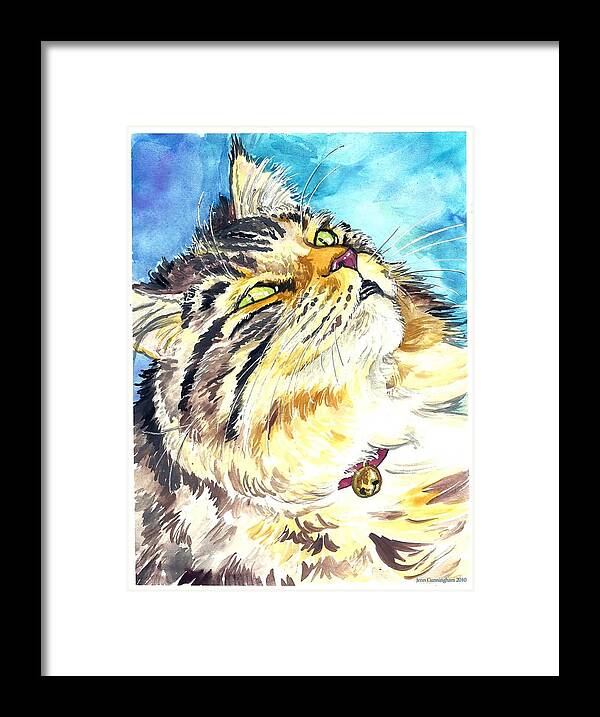 Cat Framed Print featuring the painting Butters #1 by Jenn Cunningham
