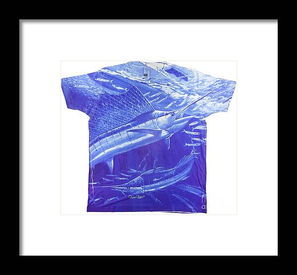Sailfish Framed Print featuring the digital art Carey Chen mens sailfish shirt #2 by Carey Chen