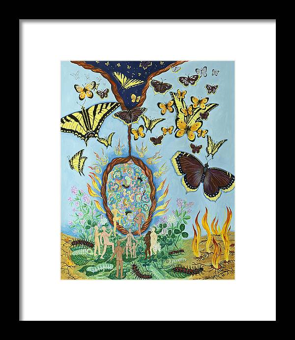 Science Framed Print featuring the painting Chrysalis for Humanity #1 by Shoshanah Dubiner