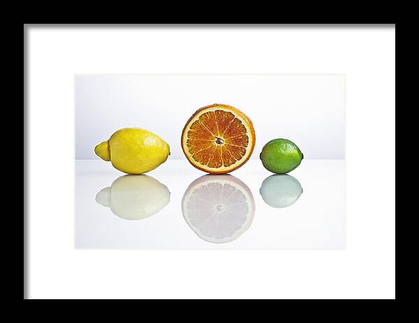 Citrus Fruits Framed Print featuring the photograph Citrus Fruits #1 by Joana Kruse