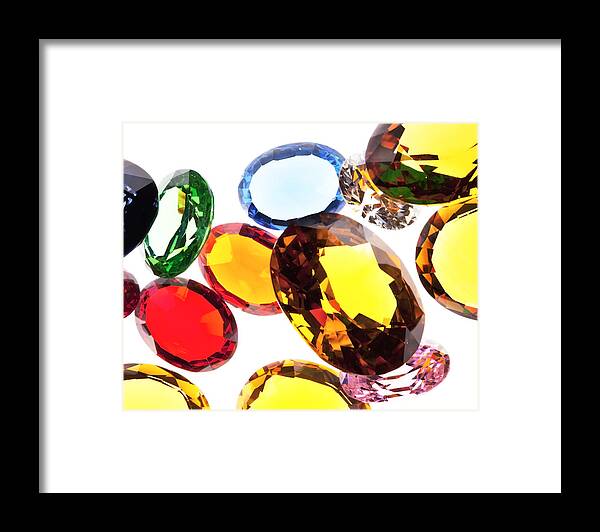 Aquamarine Framed Print featuring the photograph Colorful Gems #1 by Setsiri Silapasuwanchai