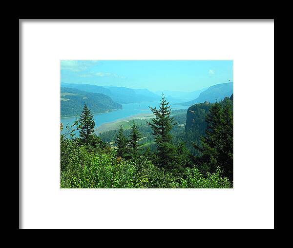 Twilight Framed Print featuring the photograph Columbia River Gorge by Kelly Manning