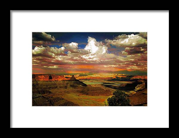 Utah Framed Print featuring the digital art Dead Horse Point Canyon #1 by Carrie OBrien Sibley