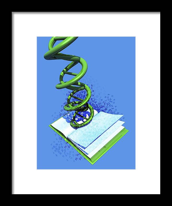 Vertical Framed Print featuring the digital art Dna Data Storage, Conceptual Artwork #1 by Victor Habbick Visions