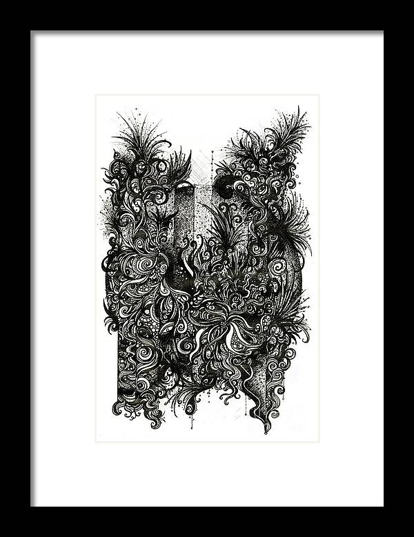 Ball Framed Print featuring the drawing Doodle 68 of 110 #1 by Danielle Scott
