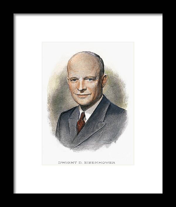 1950s Framed Print featuring the drawing Dwight D. Eisenhower #2 by Granger