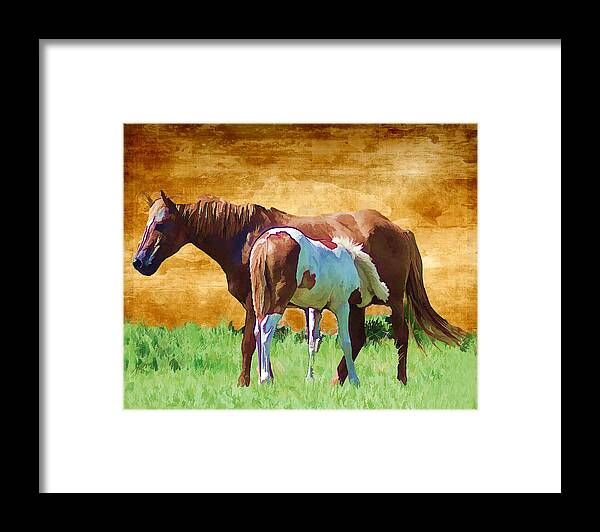 Western Framed Print featuring the photograph Feeding Time #1 by Sandy Poore