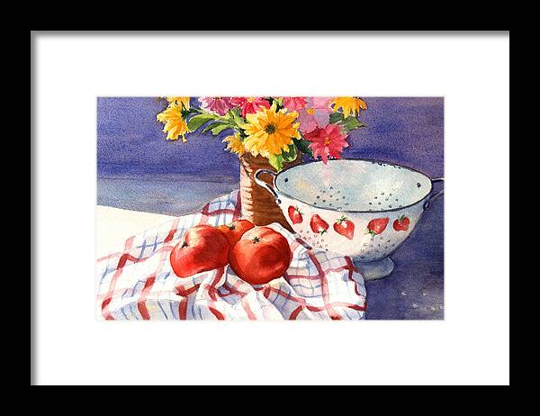 Tomatoes Framed Print featuring the painting From the Farmstand #1 by Vikki Bouffard