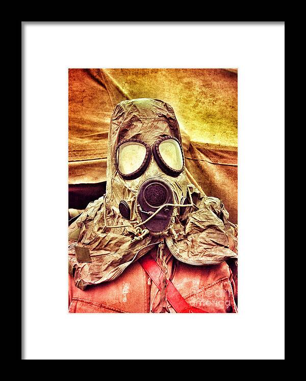 Mask Framed Print featuring the photograph Gas Mask #1 by Jill Battaglia