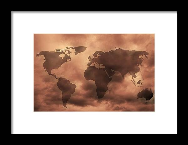Earth Framed Print featuring the photograph Global Pollution, Conceptual Image #1 by Victor De Schwanberg