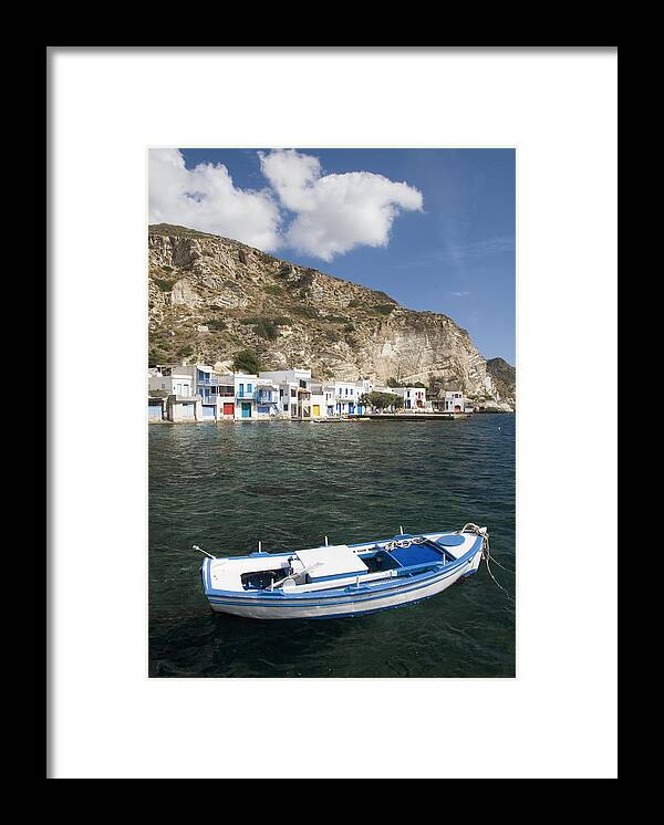 Afternoon Framed Print featuring the photograph Greek Fishing Boat #1 by Gloria & Richard Maschmeyer