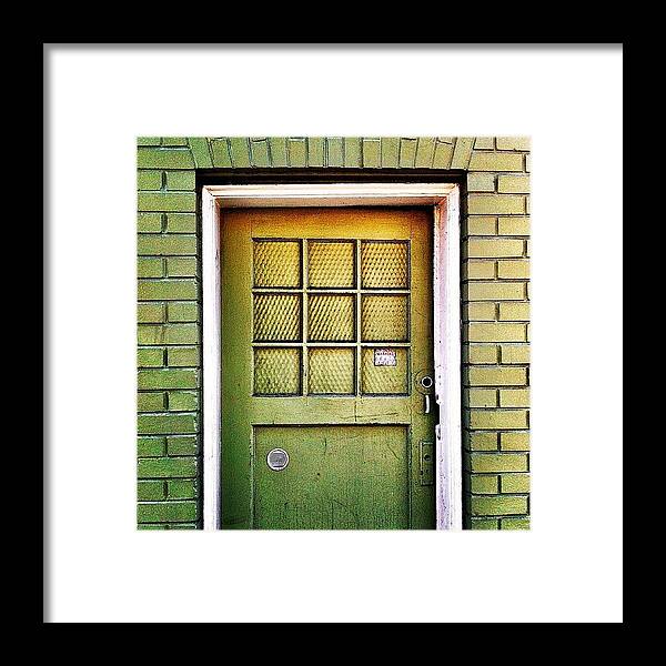 Doorsgalore Framed Print featuring the photograph Green Door by Julie Gebhardt