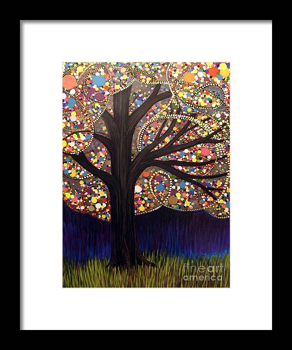 Tree Framed Print featuring the painting Gumball tree 00053 by Monica Furlow