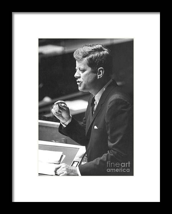 1961 Framed Print featuring the photograph John F. Kennedy #58 by Granger