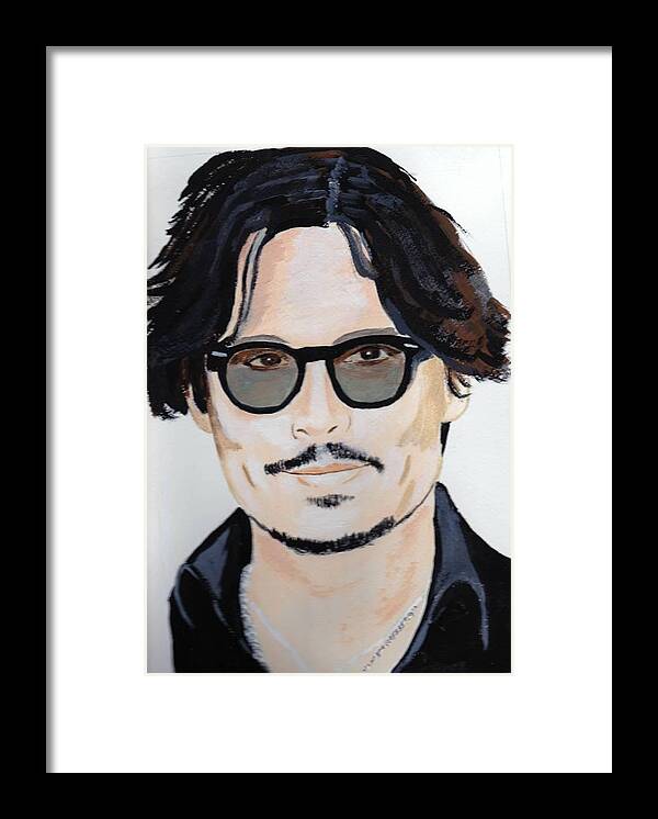 Johnny Depp Framed Print featuring the painting Johnny Depp 4 #1 by Audrey Pollitt