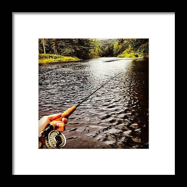 Flyfishing Fly Fishing Fish Rod Reel Orvis Sage Lackawaxen River Stream Creek Pa Pennsylvania Framed Print featuring the photograph Lackawaxen River #1 by Dave M