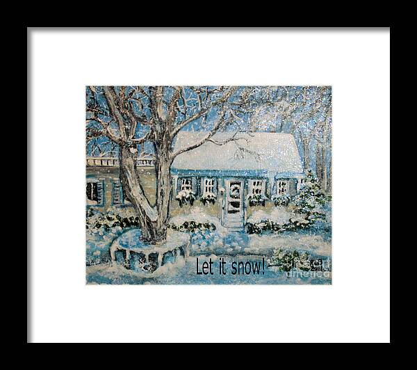 Christmas Framed Print featuring the painting Let it Snow #1 by Rita Brown