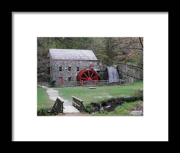 Longfellow Framed Print featuring the photograph Longfellow Grist Mill x18 #1 by Kim Galluzzo