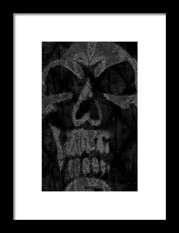 Skull Framed Print featuring the digital art Macabre Skull by Roseanne Jones