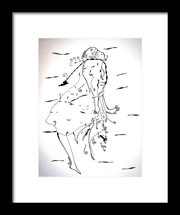 Jesus Framed Print featuring the drawing Malipenga dance - Malawi #1 by Gloria Ssali