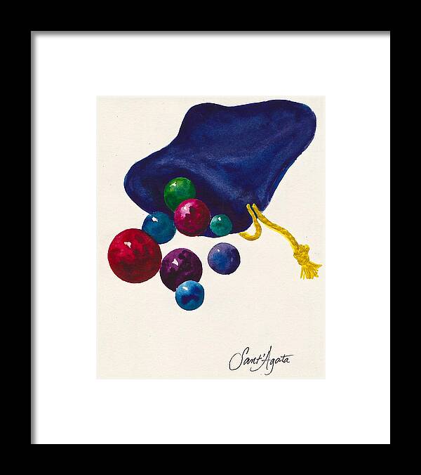 Marbles Framed Print featuring the painting Marbles by Frank SantAgata