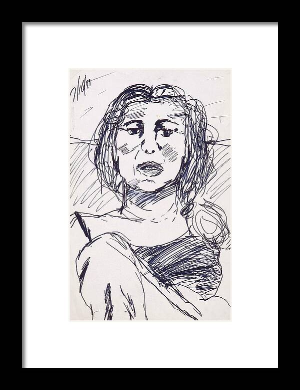 Ep1 40. Iris Gill Framed Print featuring the drawing Mom #1 by Iris Gill