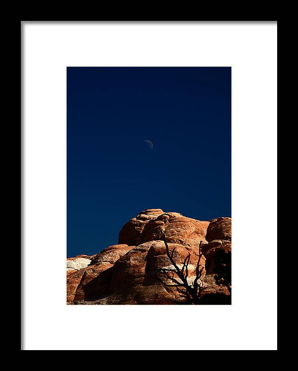 Moon Framed Print featuring the photograph Moon Over Yellowstone 2 #1 by BS Garvin