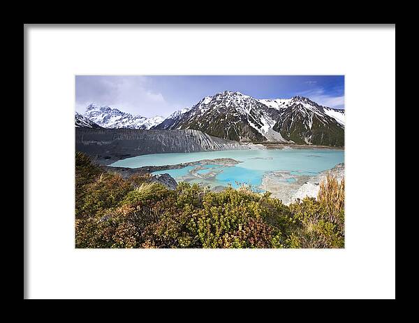 Mueller Glacier Framed Print featuring the photograph Mount Cook National Park #1 by Ng Hock How