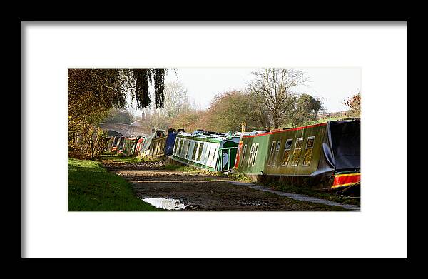 Narrow Framed Print featuring the photograph Narrow Boats #1 by David Harding